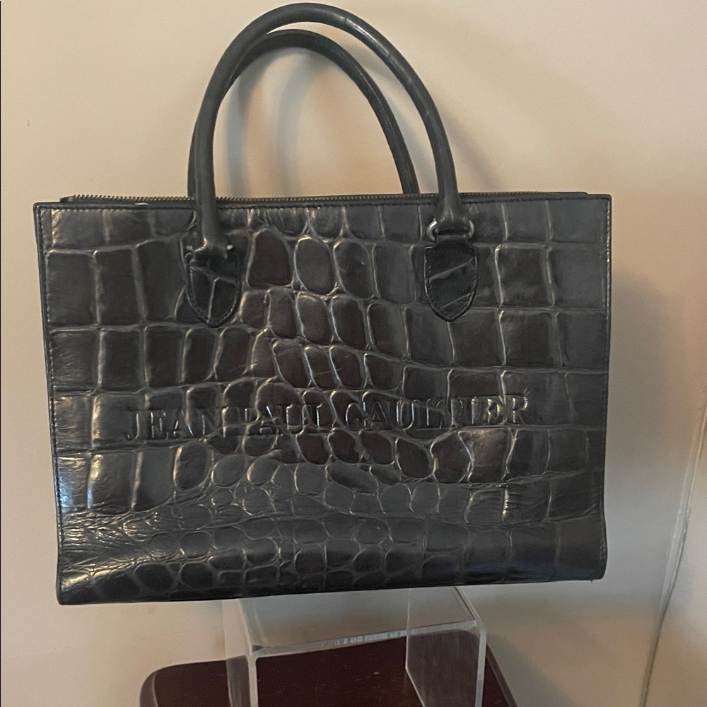 Jean Paul Gaultier Crocodile Embossed Briefcase